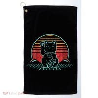 Maneki Neko Japanese Lucky Cat Retro Aesthetic Kawaii Golf Towel thumb 0