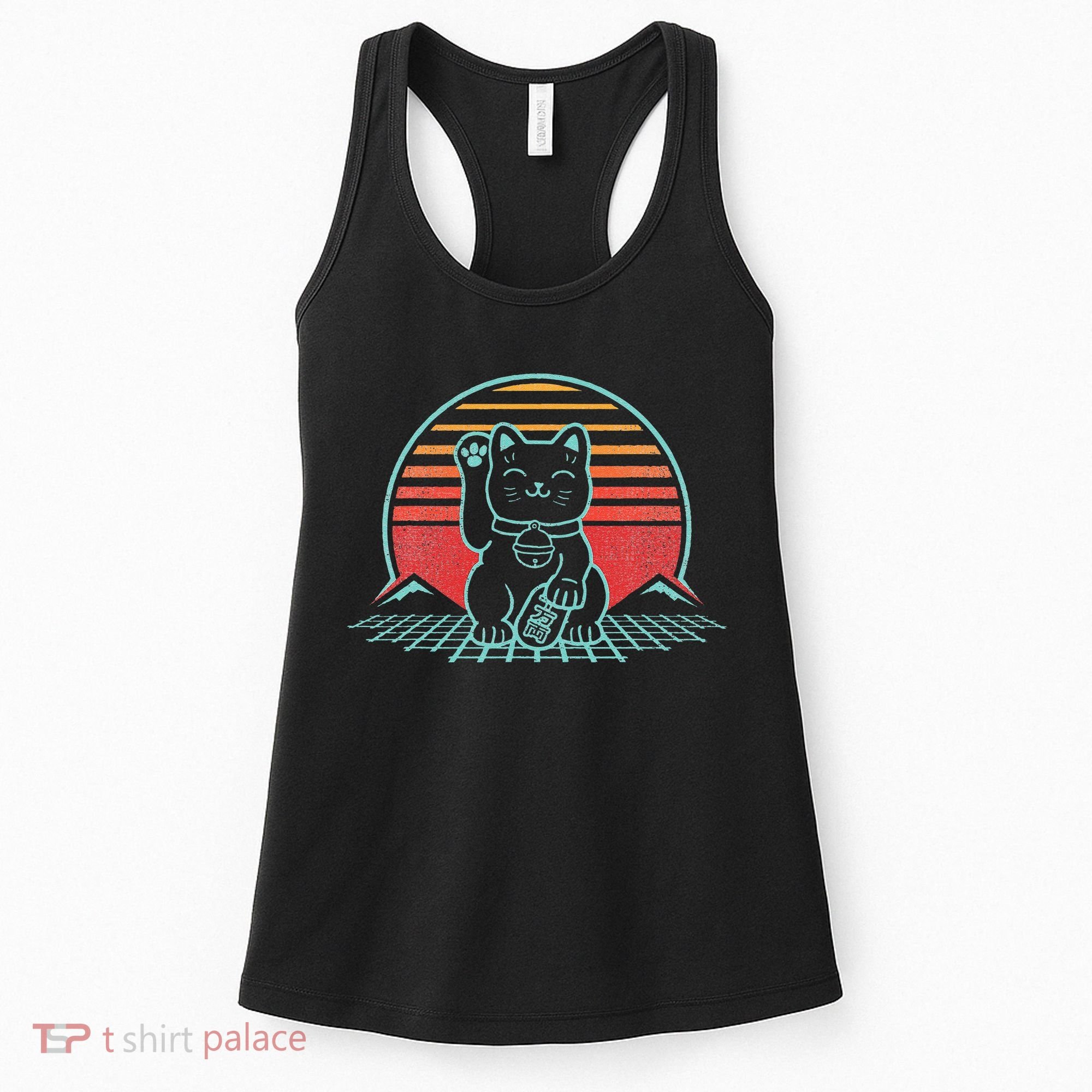 Maneki Neko Japanese Lucky Cat Retro Aesthetic Kawaii  Women's Tank Top