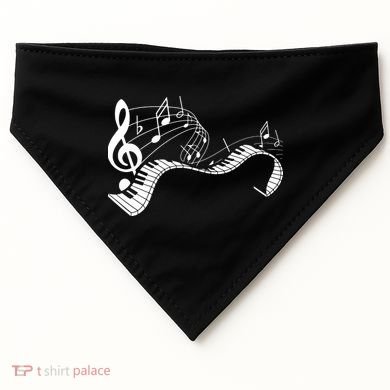 Music Notes Keyboard Pianist Classical Musician Piano USA-Made Doggie Bandana