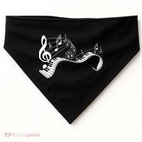 Music Notes Keyboard Pianist Classical Musician Piano USA-Made Doggie Bandana thumb 0
