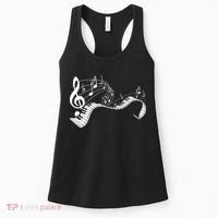Music Notes Keyboard Pianist Classical Musician Piano Women's Tank Top thumb 0