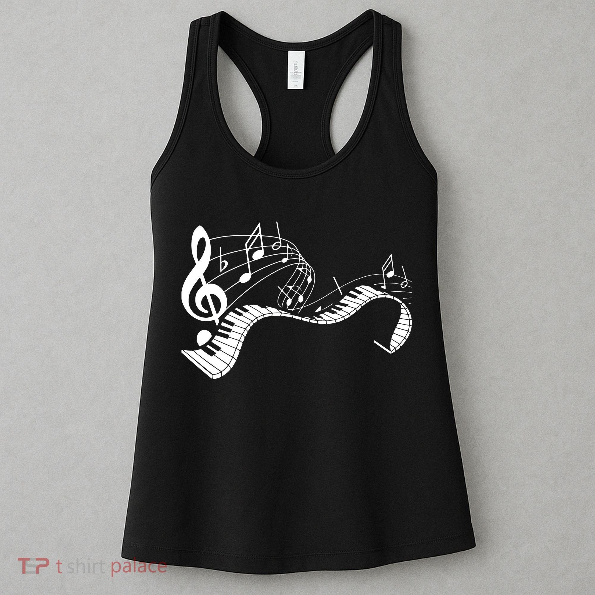 Music Notes Keyboard Pianist Classical Musician Piano Women's Tank Top