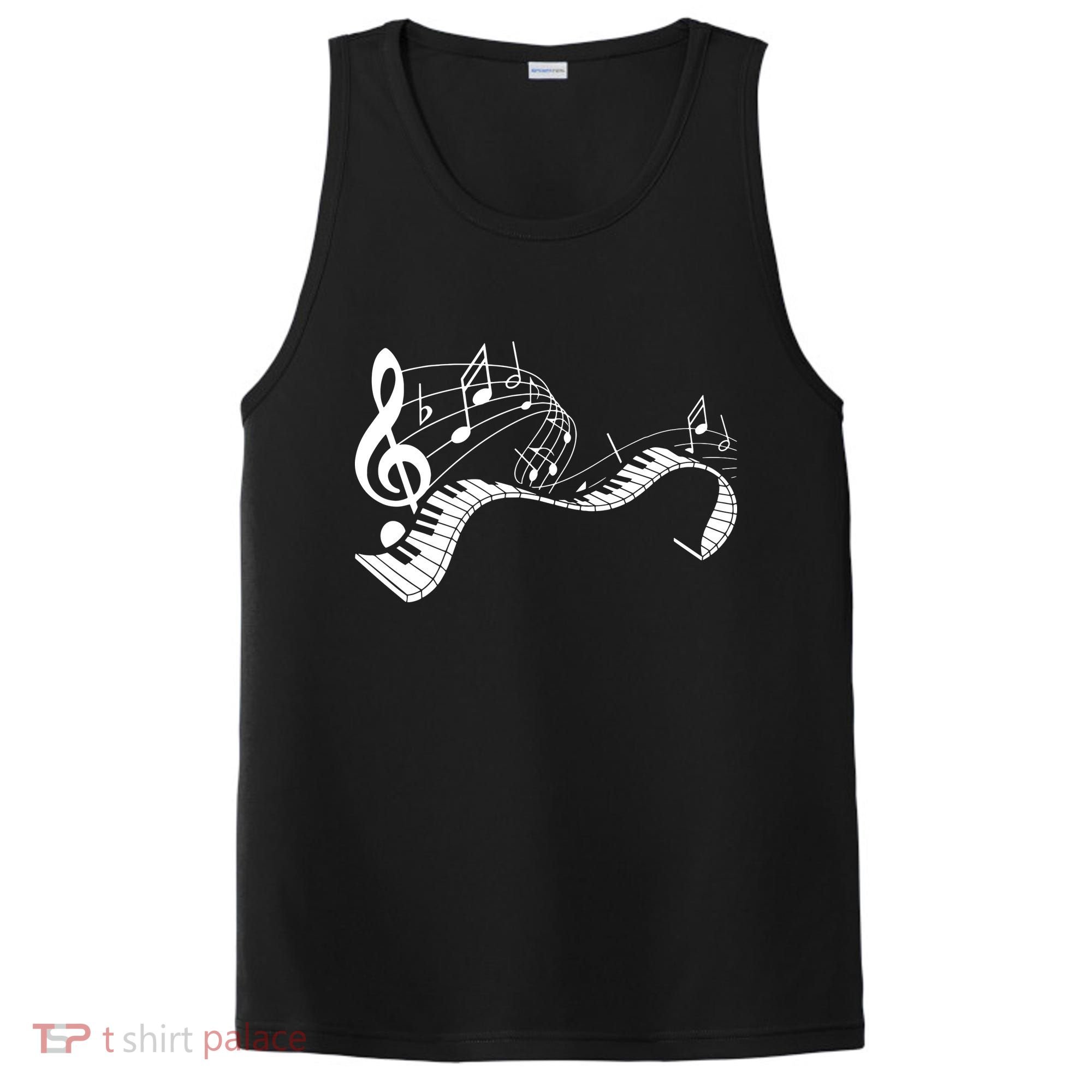 Music Notes Keyboard Pianist Classical Musician Piano PosiCharge Competitor Tank