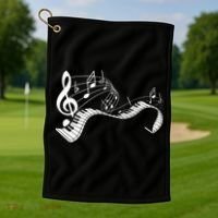 Music Notes Keyboard Pianist Classical Musician Piano Golf Towel thumb 1