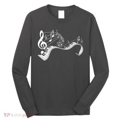 Music Notes Keyboard Pianist Classical Musician Piano Long Sleeve Shirt