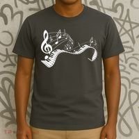 Music Notes Keyboard Pianist Classical Musician Piano T-Shirt thumb 3