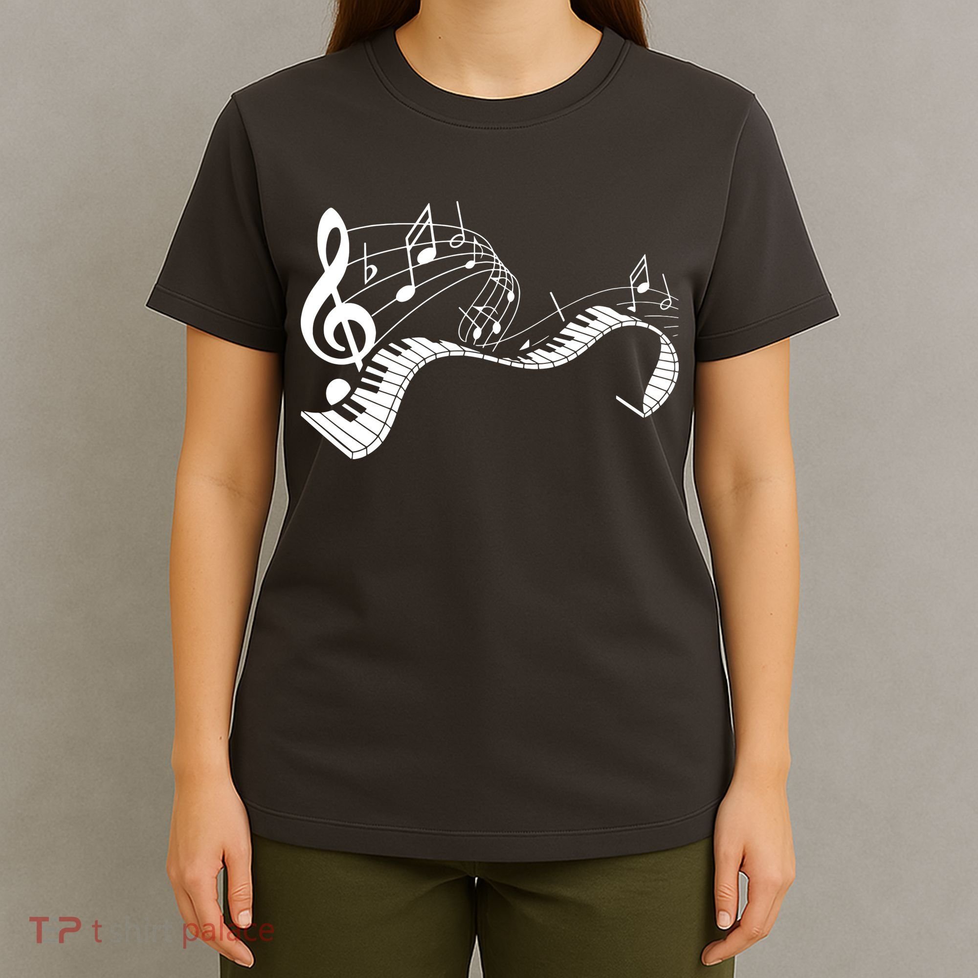 Music Notes Keyboard Pianist Classical Musician Piano T-Shirt