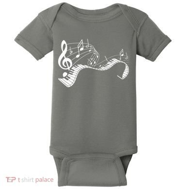 Music Notes Keyboard Pianist Classical Musician Piano Baby Bodysuit