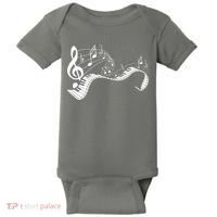 Music Notes Keyboard Pianist Classical Musician Piano Baby Bodysuit thumb 0