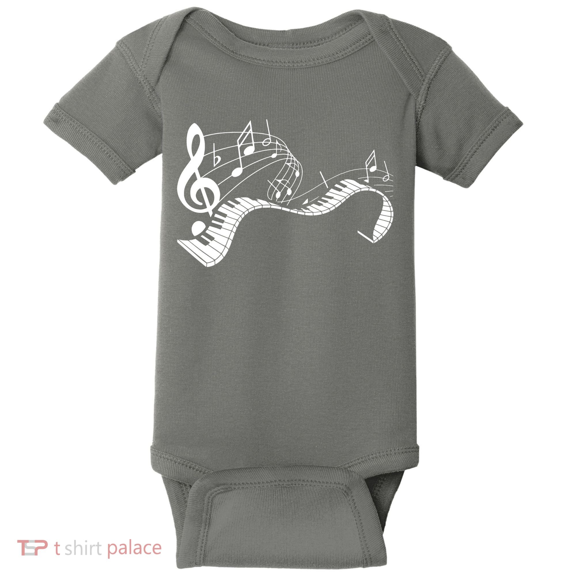 Music Notes Keyboard Pianist Classical Musician Piano Baby Bodysuit