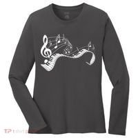 Music Notes Keyboard Pianist Classical Musician Piano Women's Long Sleeve Shirt thumb 0