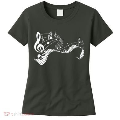 Music Notes Keyboard Pianist Classical Musician Piano Women's T-Shirt