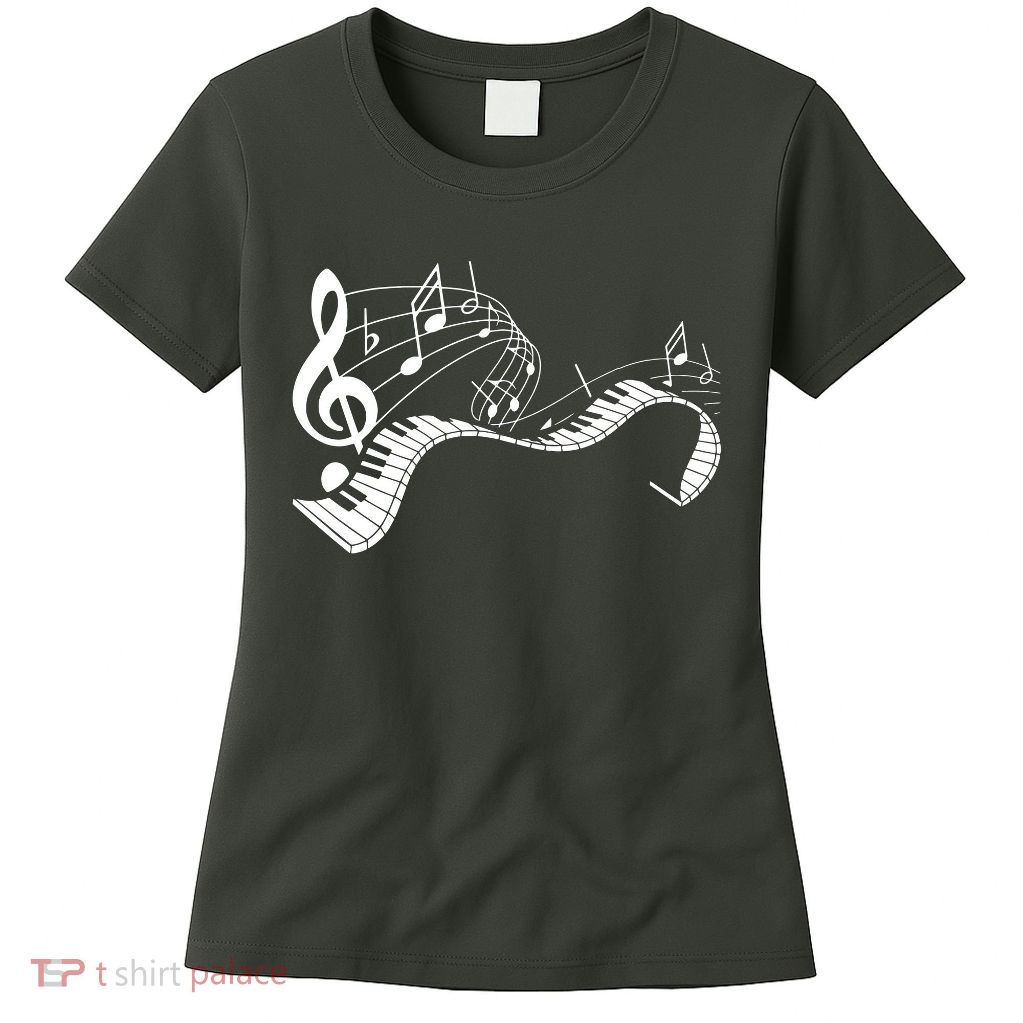Music Notes Keyboard Pianist Classical Musician Piano Women's T-Shirt