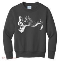Music Notes Keyboard Pianist Classical Musician Piano Kids Sweatshirt thumb 0