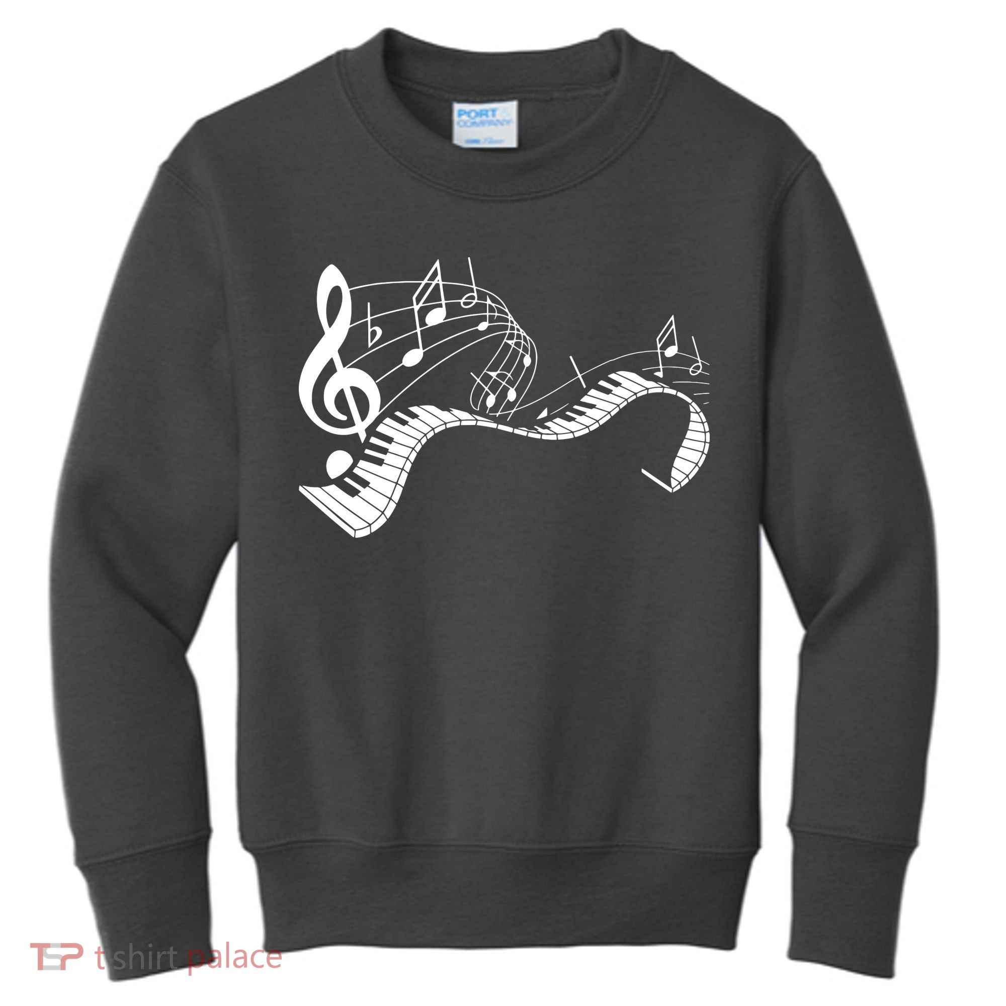 Music Notes Keyboard Pianist Classical Musician Piano Kids Sweatshirt