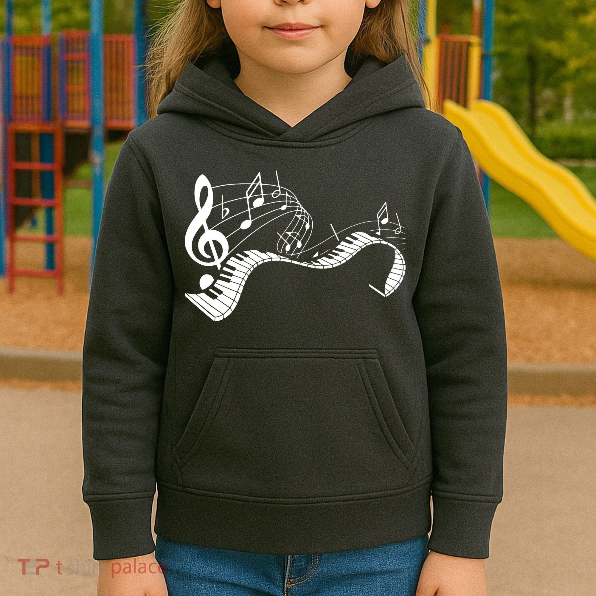 Music Notes Keyboard Pianist Classical Musician Piano Kids Hoodie