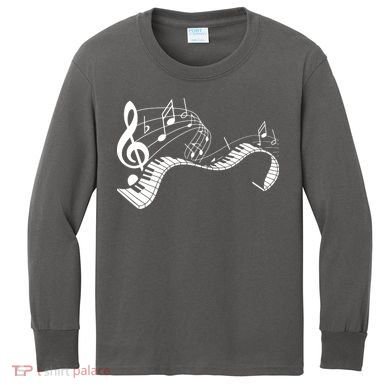 Music Notes Keyboard Pianist Classical Musician Piano Kids Long Sleeve Shirt
