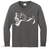 Music Notes Keyboard Pianist Classical Musician Piano Kids Long Sleeve Shirt thumb 0