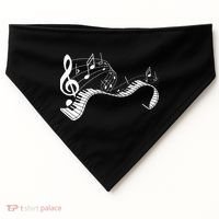 Music Notes Keyboard Pianist Classical Musician Piano USA-Made Doggie Bandana thumb 0