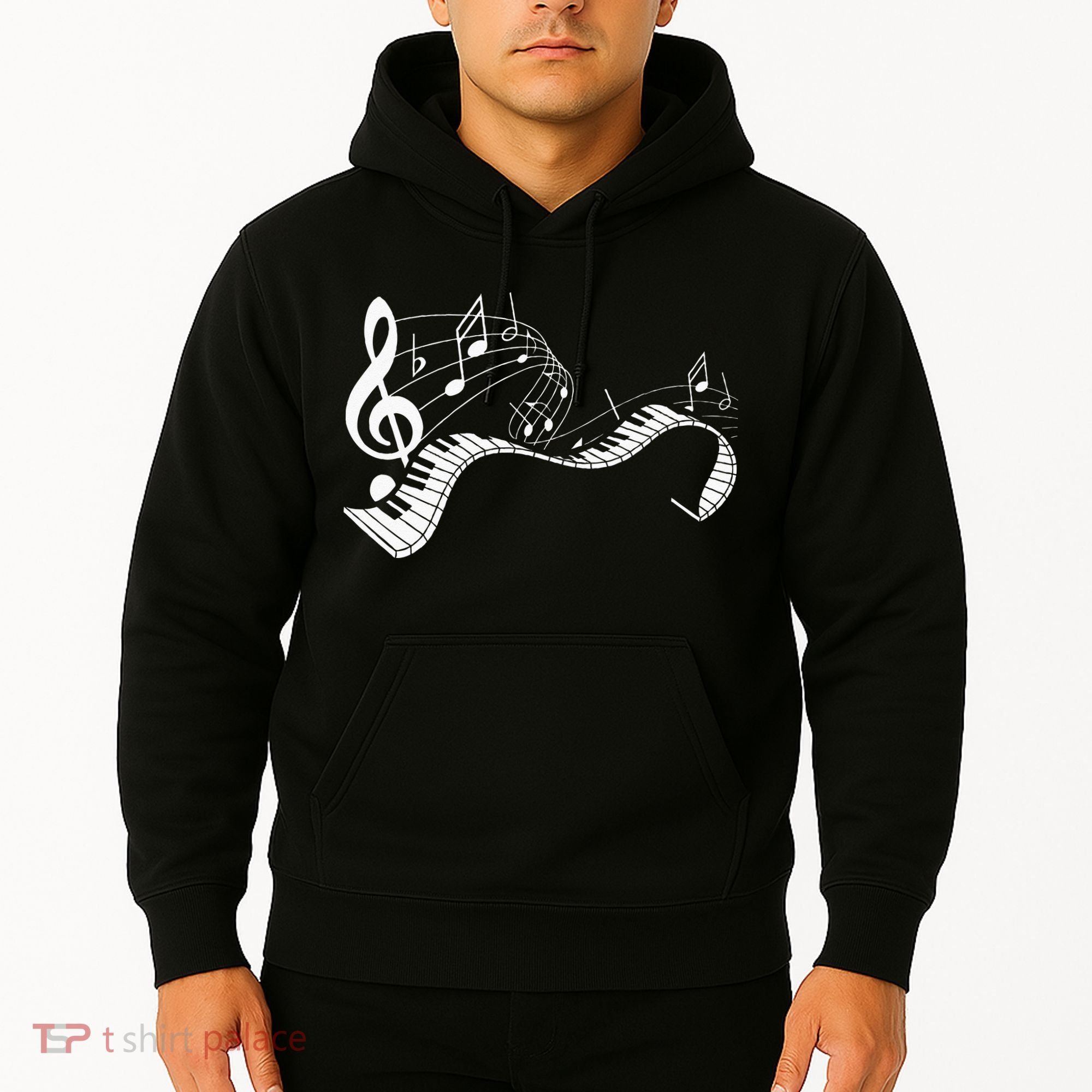 Music Notes Keyboard Pianist Classical Musician Piano Hoodie