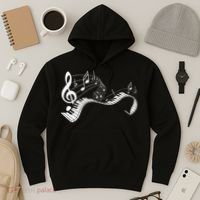 Music Notes Keyboard Pianist Classical Musician Piano Hoodie thumb 3