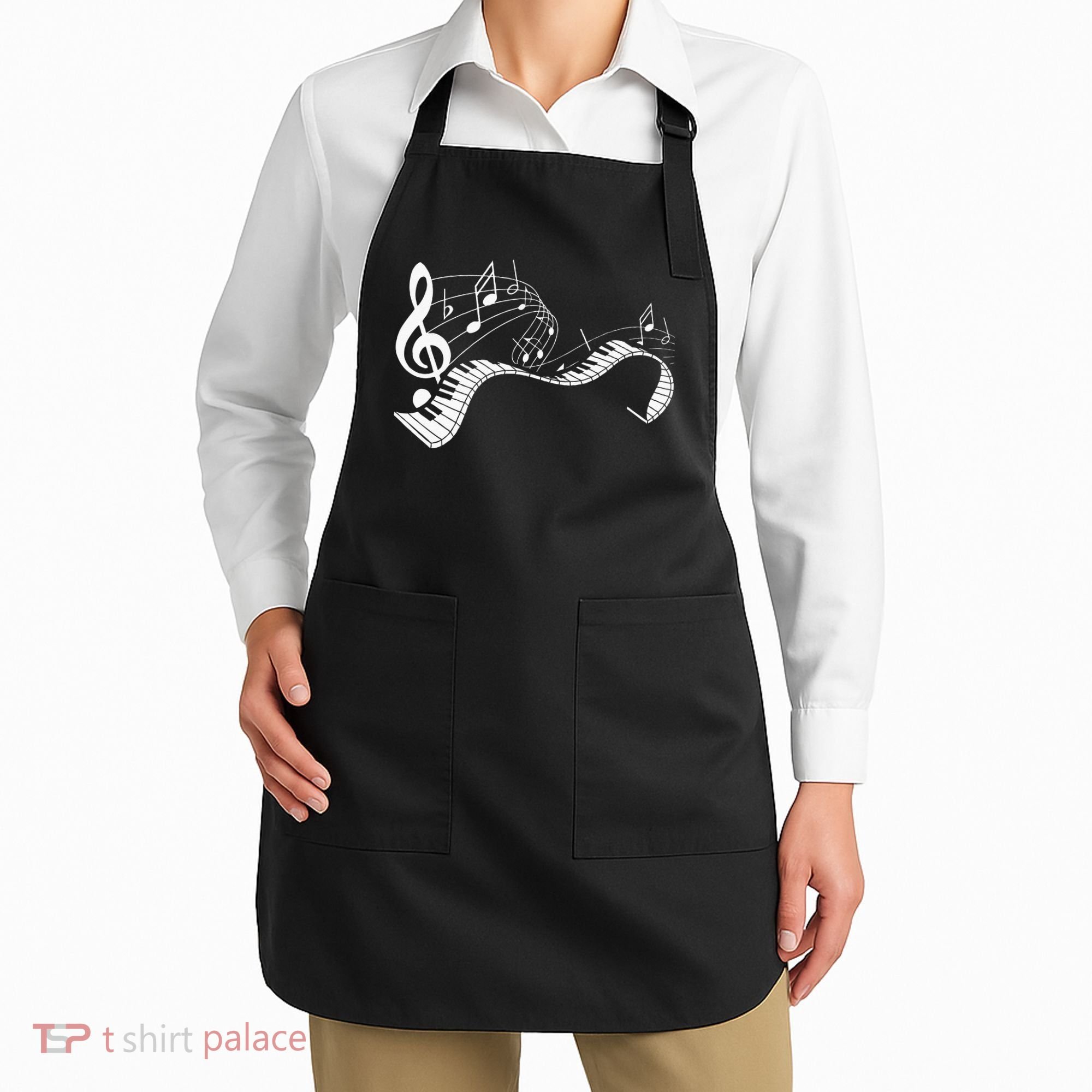 Music Notes Keyboard Pianist Classical Musician Piano Apron