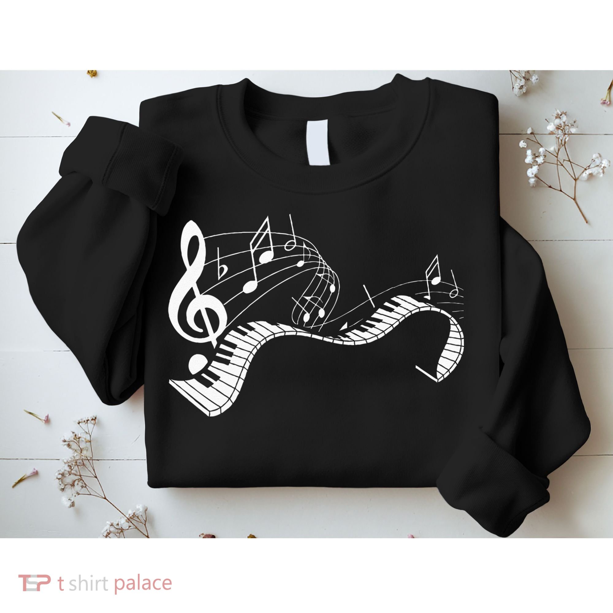Music Notes Keyboard Pianist Classical Musician Piano Sweatshirt