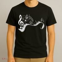 Music Notes Keyboard Pianist Classical Musician Piano T-Shirt thumb 3
