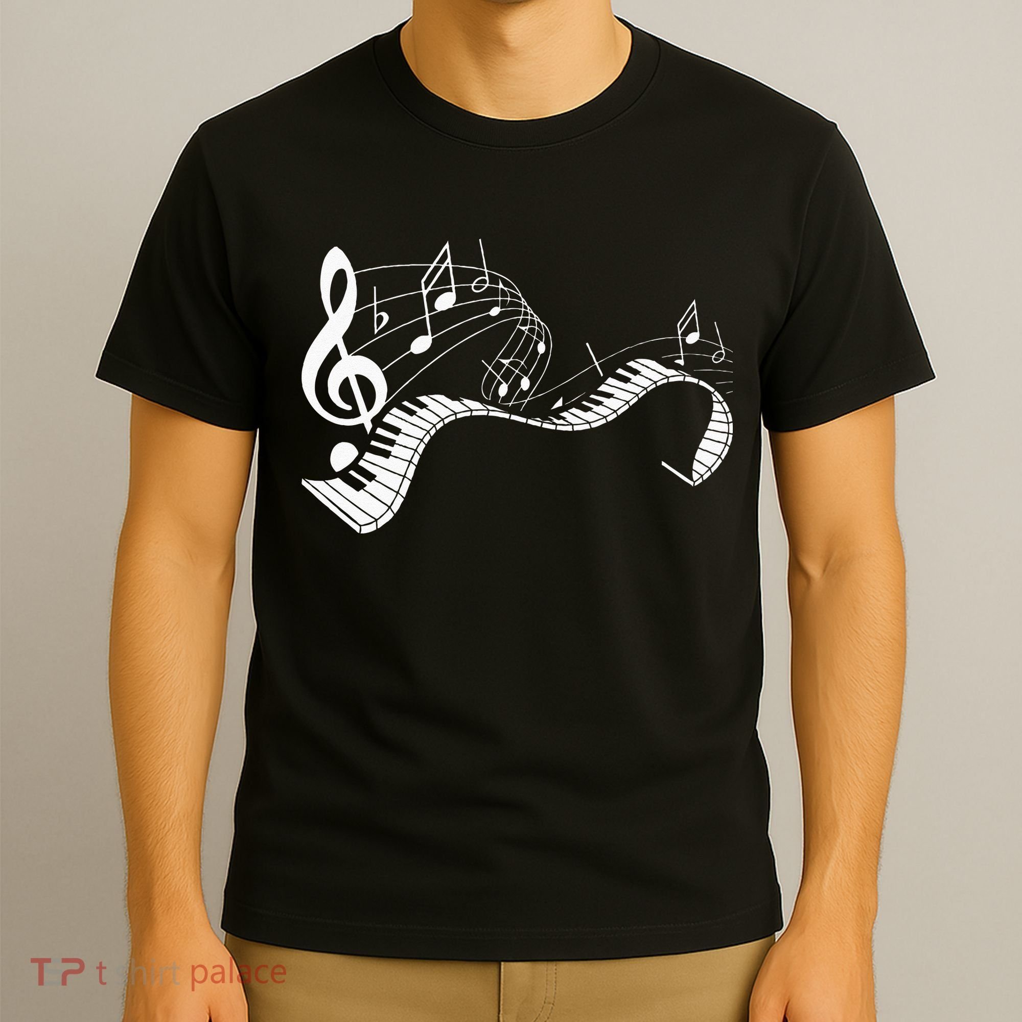 Music Notes Keyboard Pianist Classical Musician Piano T-Shirt