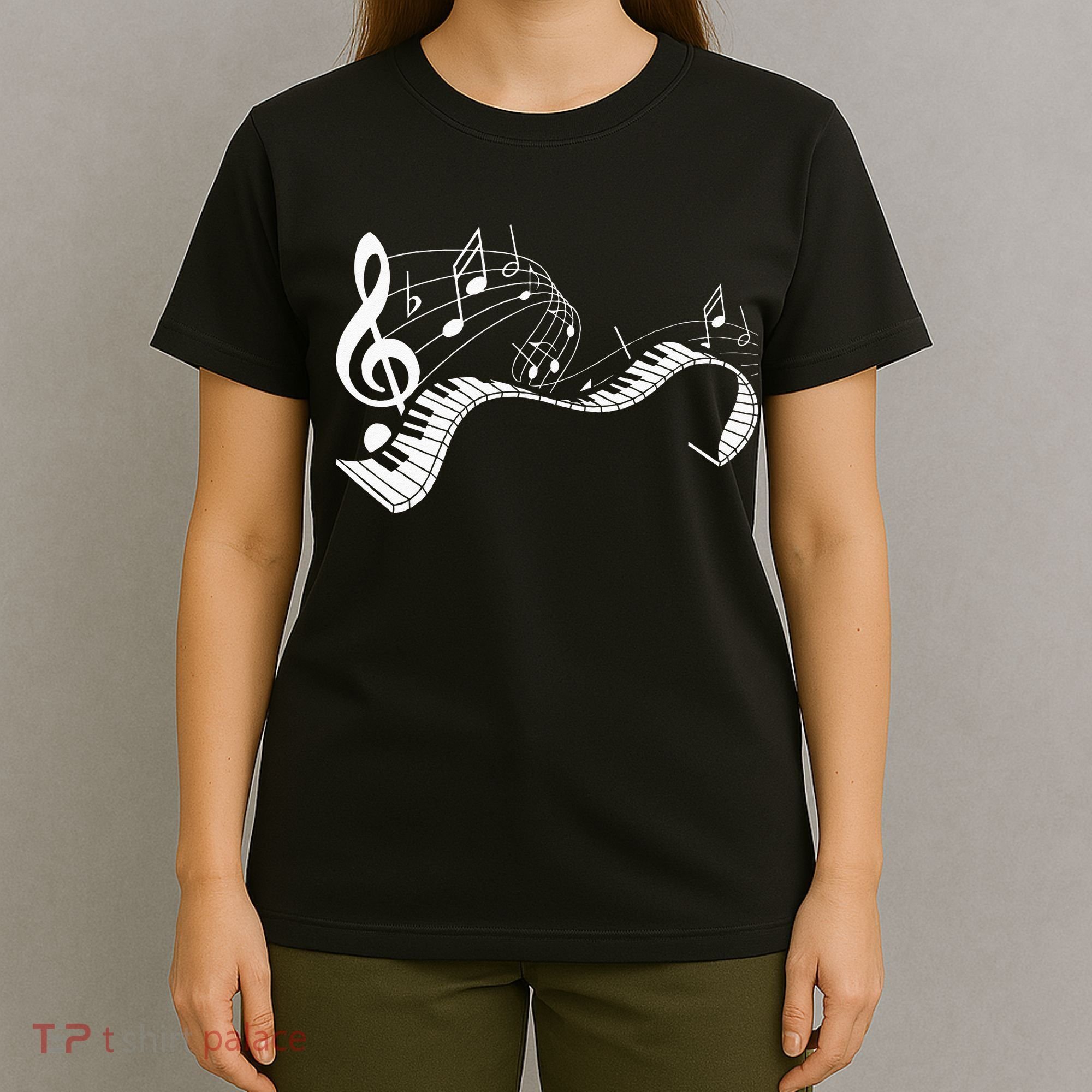 Music Notes Keyboard Pianist Classical Musician Piano T-Shirt