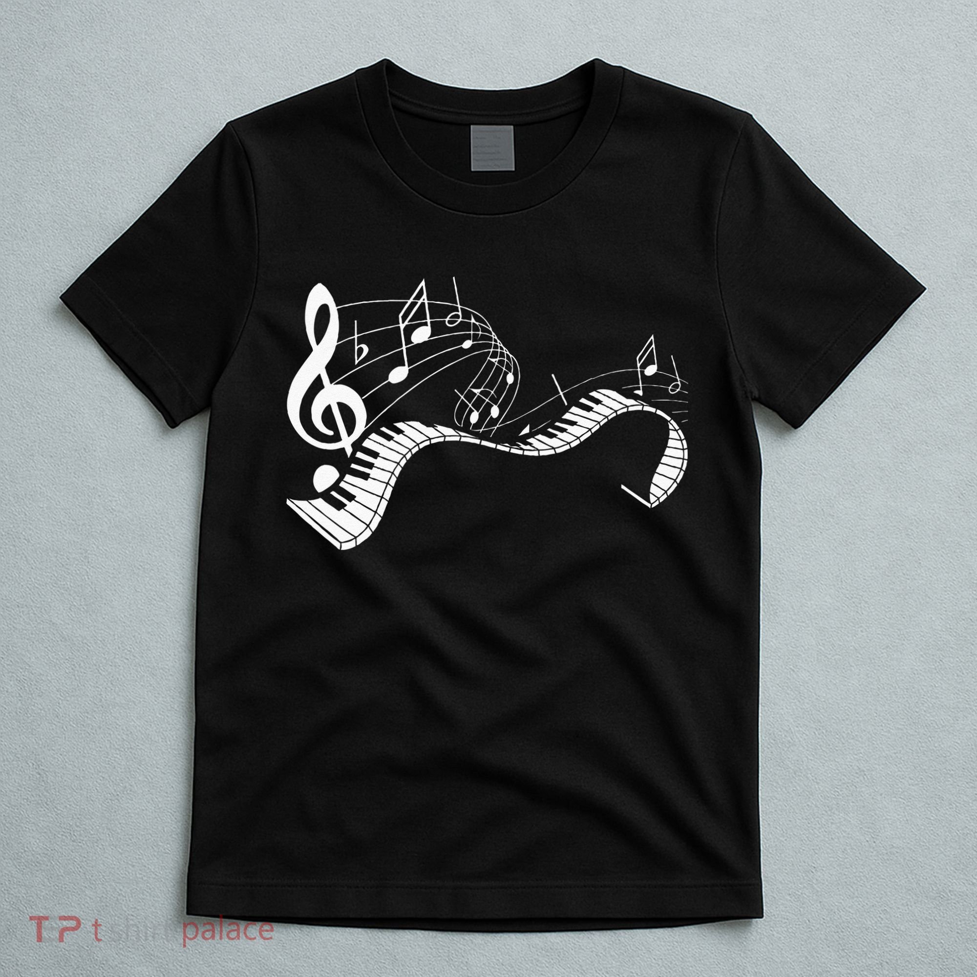 Music Notes Keyboard Pianist Classical Musician Piano T-Shirt
