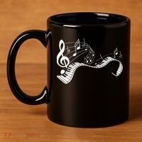 Music Notes Keyboard Pianist Classical Musician Piano 11oz C Handle Ceramic Mug thumb 4