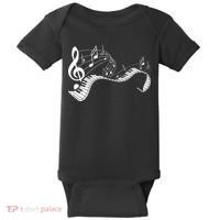 Music Notes Keyboard Pianist Classical Musician Piano Baby Bodysuit thumb 0
