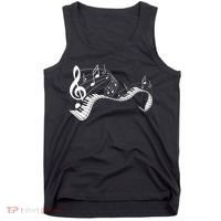Music Notes Keyboard Pianist Classical Musician Piano Tank Top thumb 0