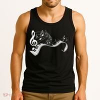Music Notes Keyboard Pianist Classical Musician Piano Tank Top thumb 3