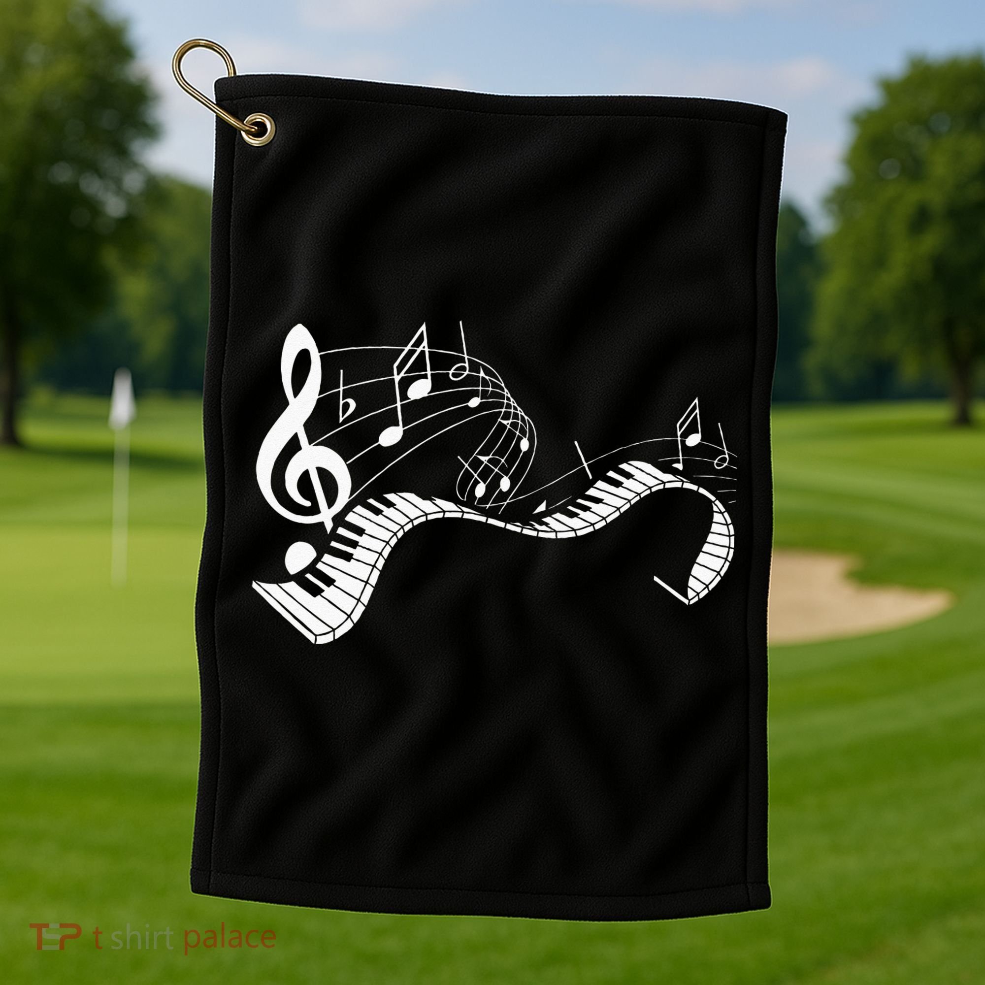 Music Notes Keyboard Pianist Classical Musician Piano Golf Towel