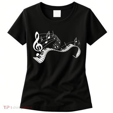 Music Notes Keyboard Pianist Classical Musician Piano Women's T-Shirt