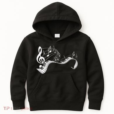 Music Notes Keyboard Pianist Classical Musician Piano Kids Hoodie