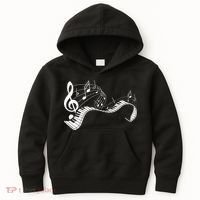Music Notes Keyboard Pianist Classical Musician Piano Kids Hoodie thumb 0