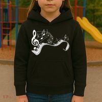 Music Notes Keyboard Pianist Classical Musician Piano Kids Hoodie thumb 3