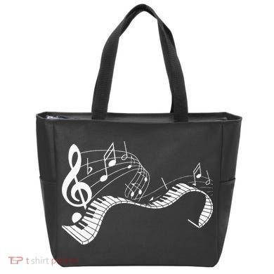 Music Notes Keyboard Pianist Classical Musician Piano Tote Bag