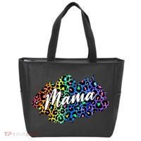 Mama Neon Leopard Print Cute Gift Tote Bag thumb 0