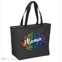 Mama Neon Leopard Print Cute Gift Tote Bag thumb 2
