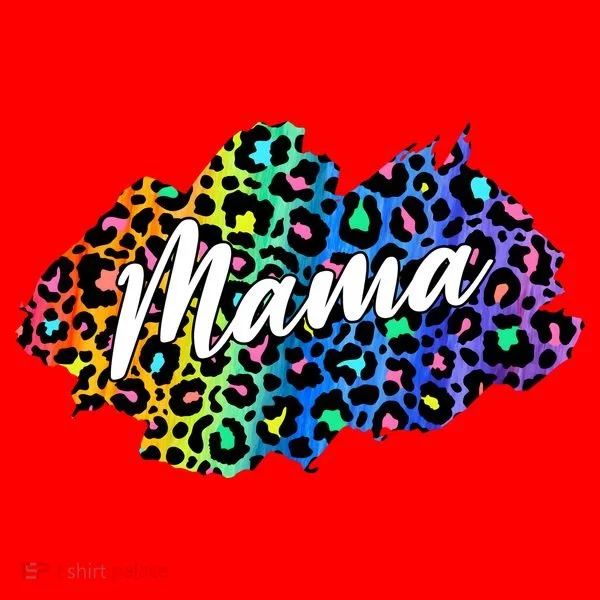 Mama Neon Leopard Print Cute Gift Santa Hat