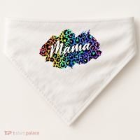 Mama Neon Leopard Print Cute Gift USA-Made Doggie Bandana thumb 0