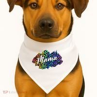 Mama Neon Leopard Print Cute Gift USA-Made Doggie Bandana thumb 1