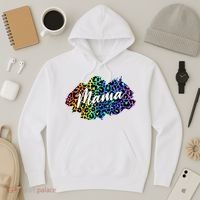 Mama Neon Leopard Print Cute Gift Hoodie thumb 3