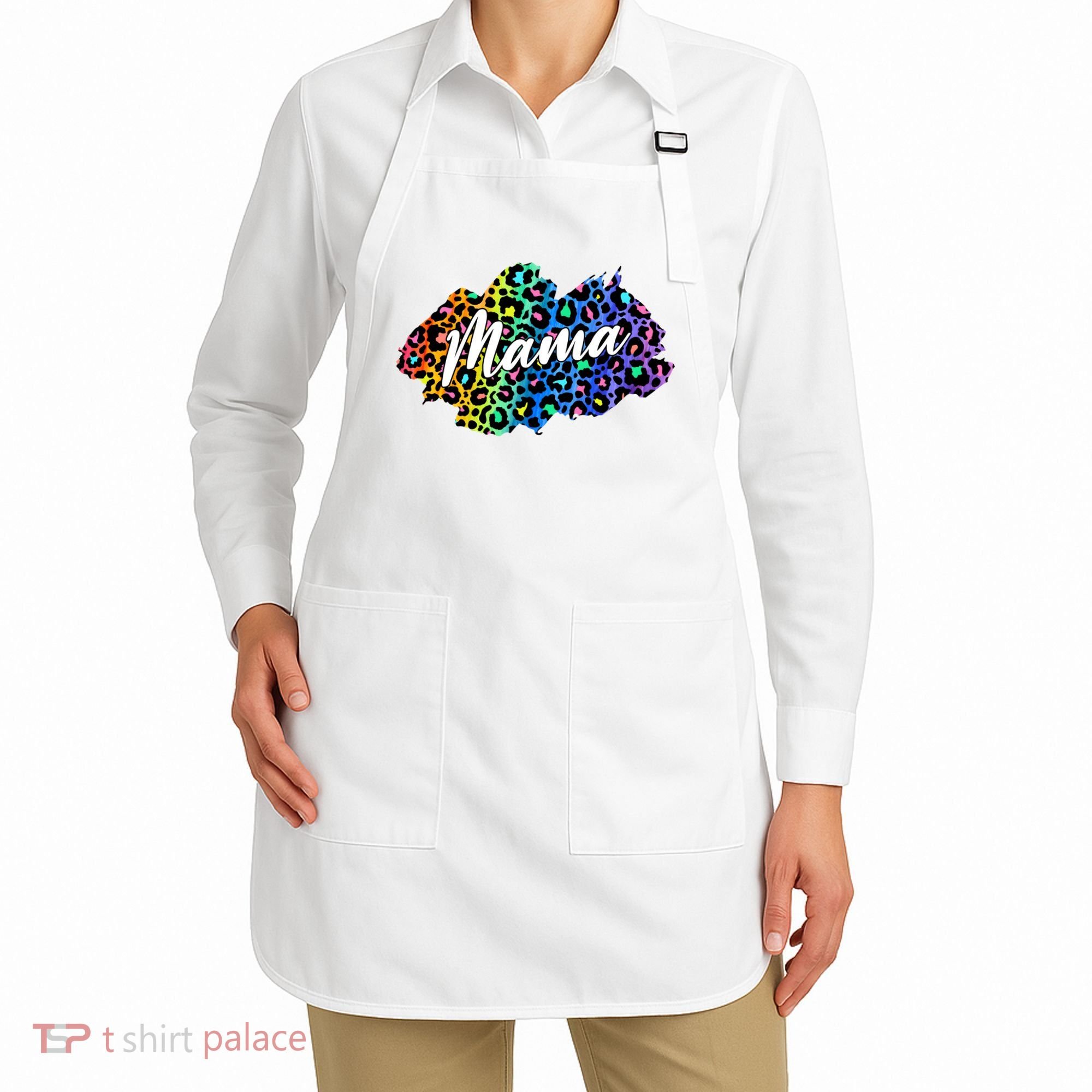 Mama Neon Leopard Print Cute Gift Apron