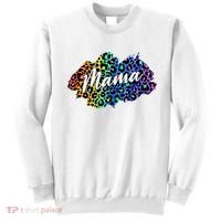 Mama Neon Leopard Print Cute Gift Sweatshirt thumb 0