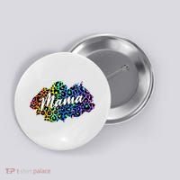 Mama Neon Leopard Print Cute Gift Button thumb 0
